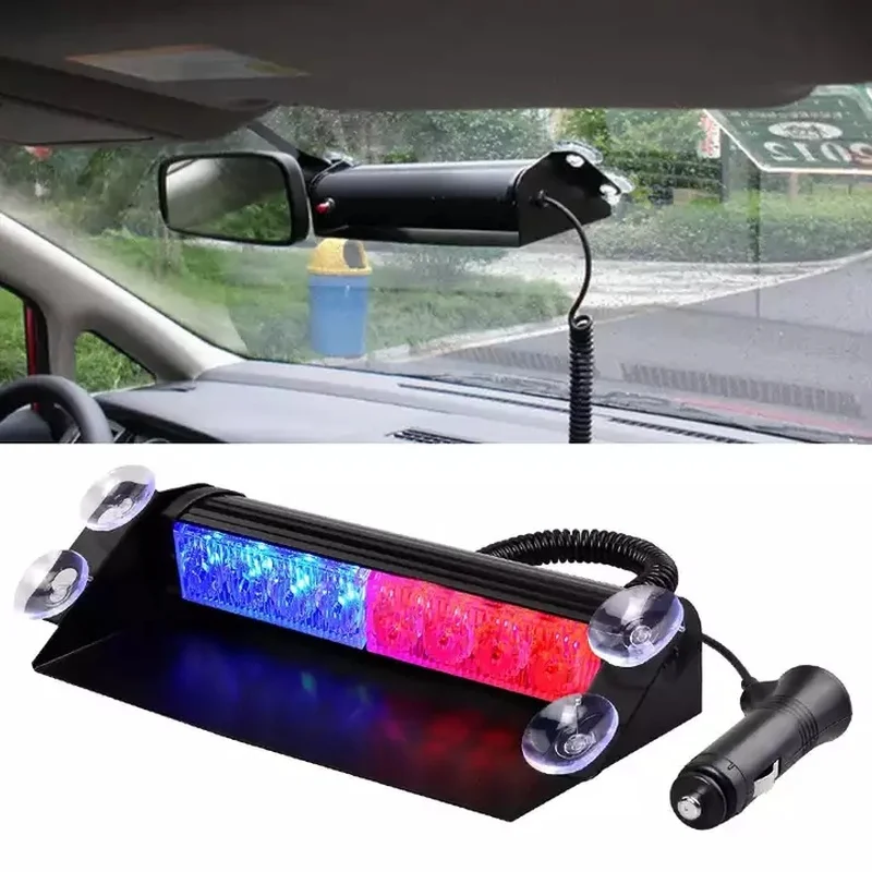 Car Police Lights Truck Emergency Flasher Dash Strobe Warning Light Day Running Flash Led Police Lights 8 LEDs 3 Flashing 12V