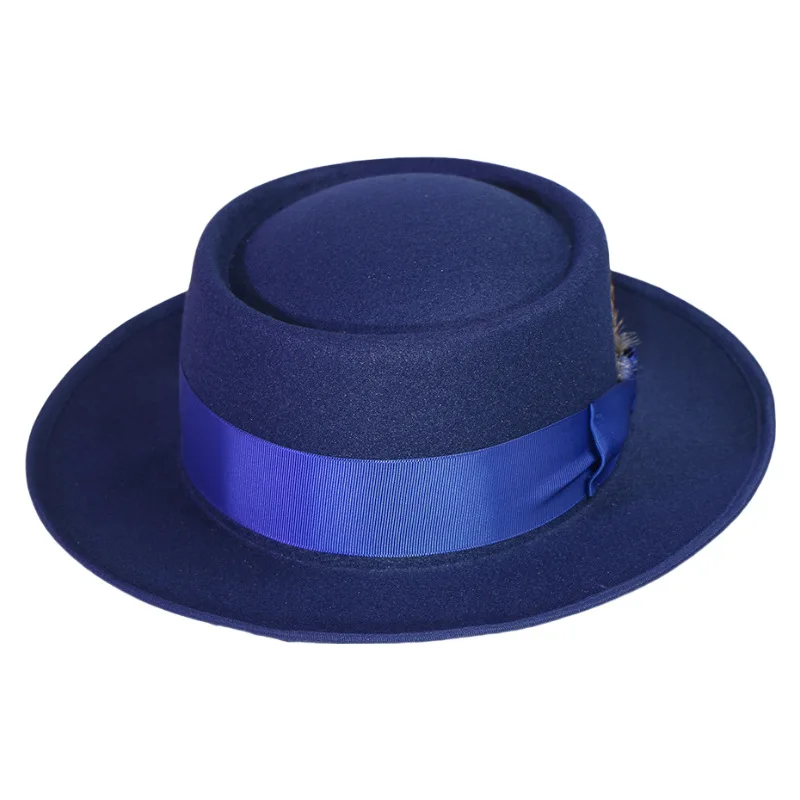 Hot-selling Pork Pie Hat, Woolen Hat, Round Ring Woolen Hat, British Style Men's And Women's Jazz Hat