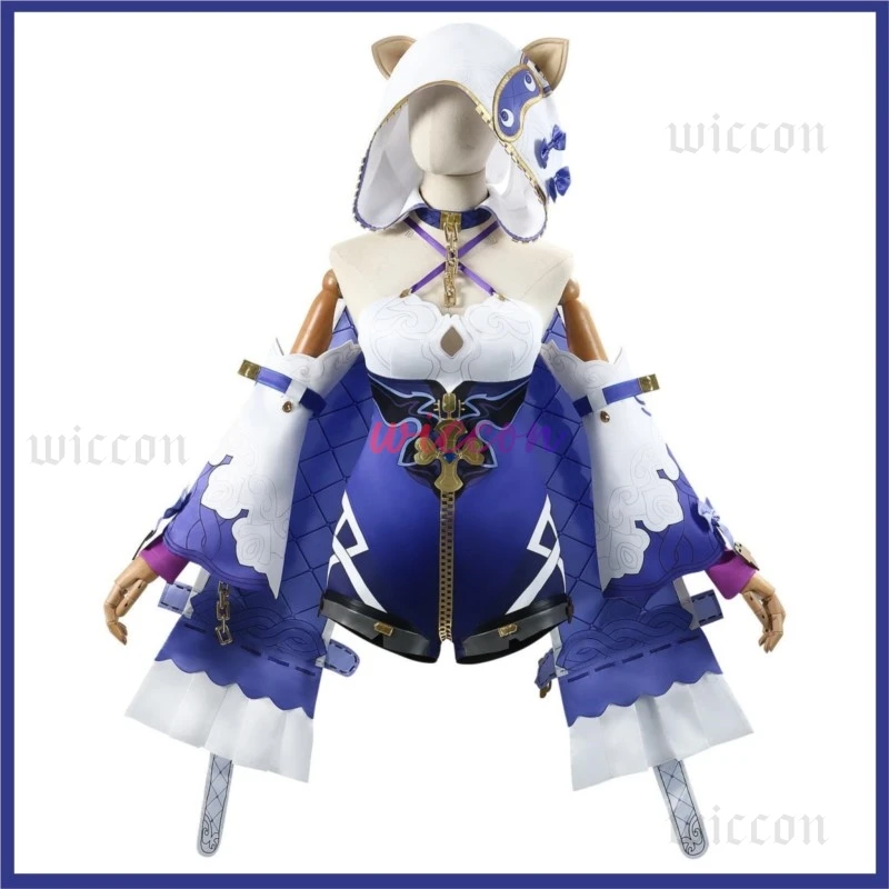 Game Honkai Impact 3 Theresa Apocalypse Cosplay Costume Jumpsuits Blue Hooded Uniform Wig Woman Sexy Kawaii Halloween Suit