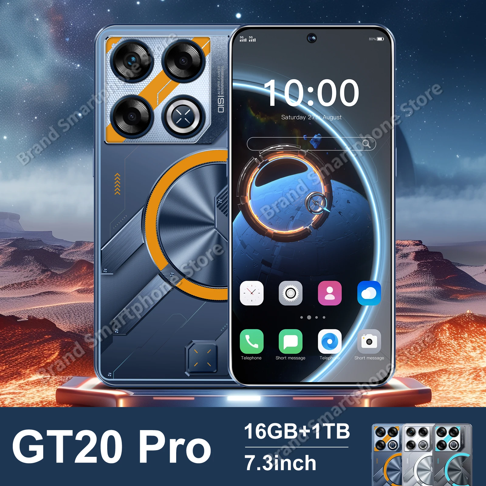 New Brand GT20 Pro 5G Original Smartphone 7.5 Inch HD Screen 22GB+2TB Dual SIM 10000mAh Unlocked Android13.0 teléfonos usados