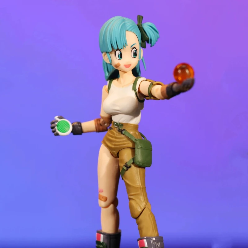 Figura de ação Dragon Ball Super – Jovem Bulma com peças móveis, ideal para colecionadores e fãs de anime e bonecos de ação