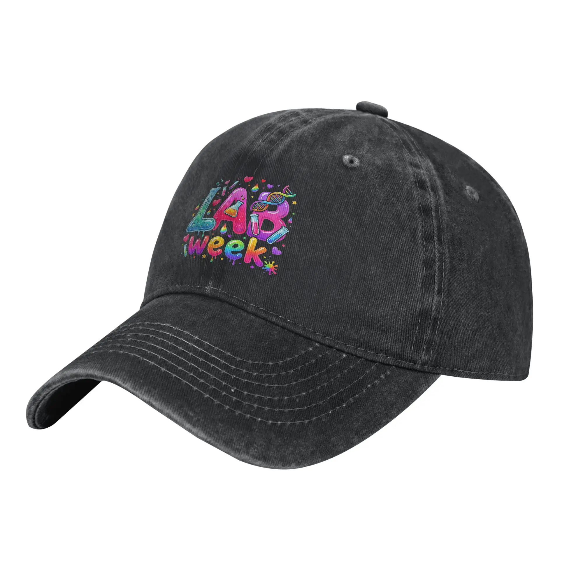 Men Women Lab Crew Lab Week 2026  Print Hats Fashion Distressed Denim  Baseball Cap Adjustable