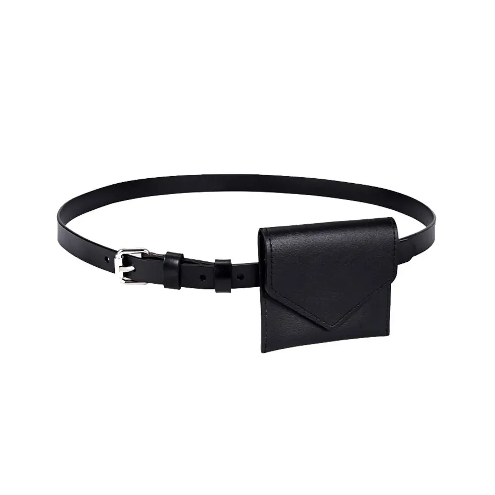 

Fashion Korean Style Women Waist Bag Solid Color Card Pocket Belt Envelope Waist Bag Clutch Bag PU Small Card Bag Outdoor
