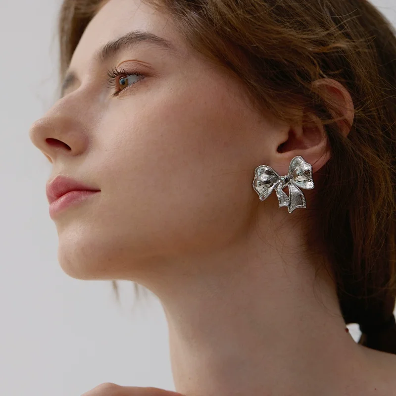 Brass Creative Butterfly Earrings Women Jewelry Punk Party T Show Gown Runway Korean Japan INS