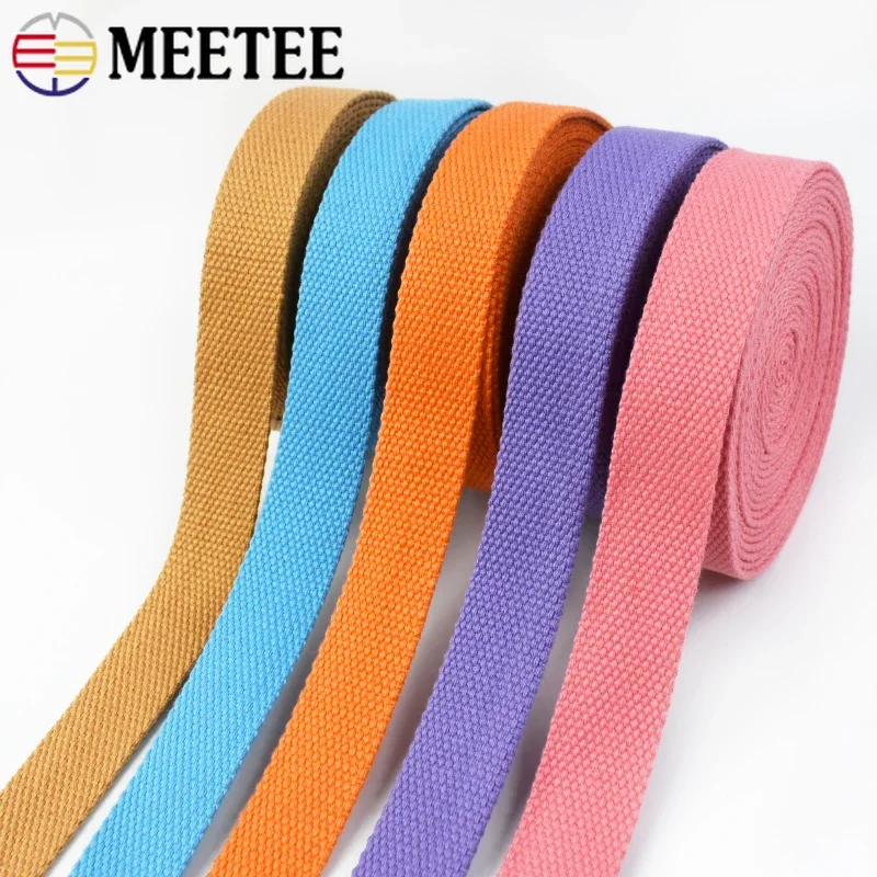 45Meters 20-38mm 2mm Canvas Webbing Tapes for Strap Backpack Seat Belt Ribbon Dog Collar Bands Sewing DIY Bias Binding Accessory