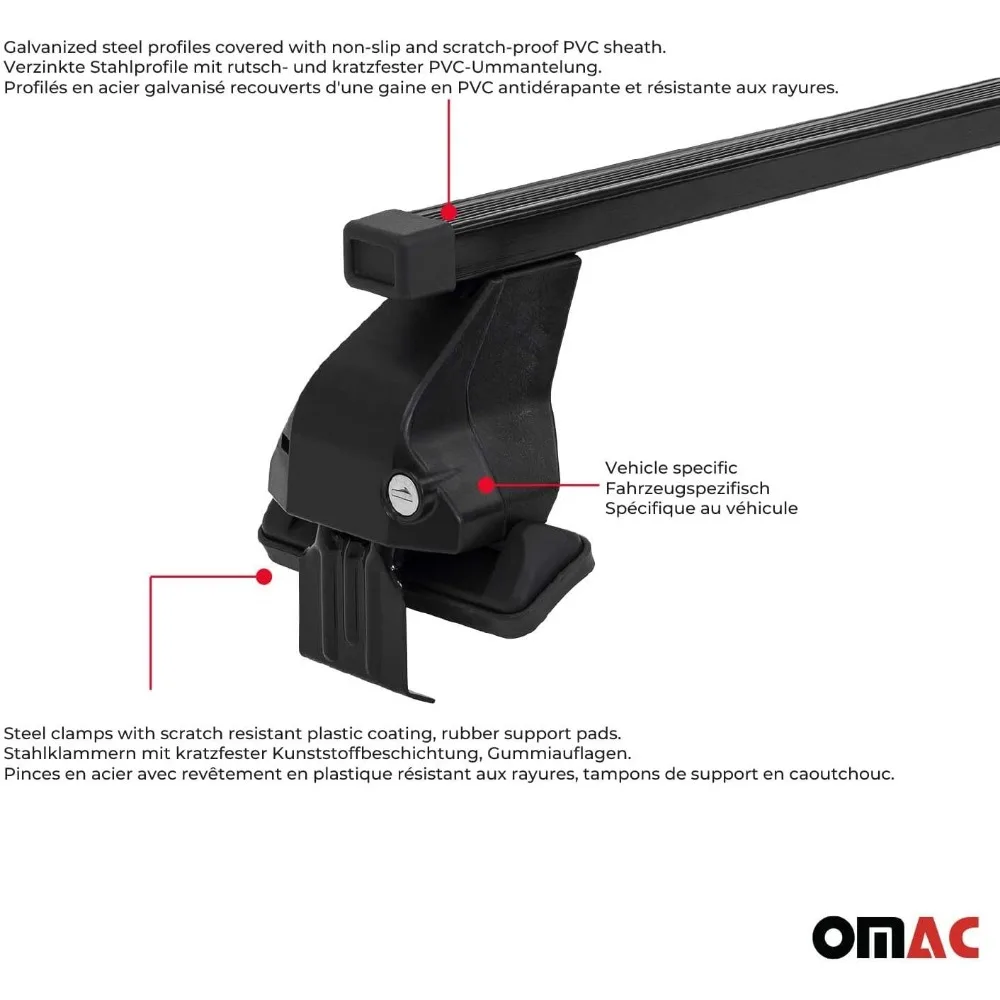 トヨタ プリウス 2019-2022 ブラック 2個セット 盗難防止 スムーズルーフラッククロスバー ラゲッジキャリア 旅行 カヤック カヌー サーフ スキー用