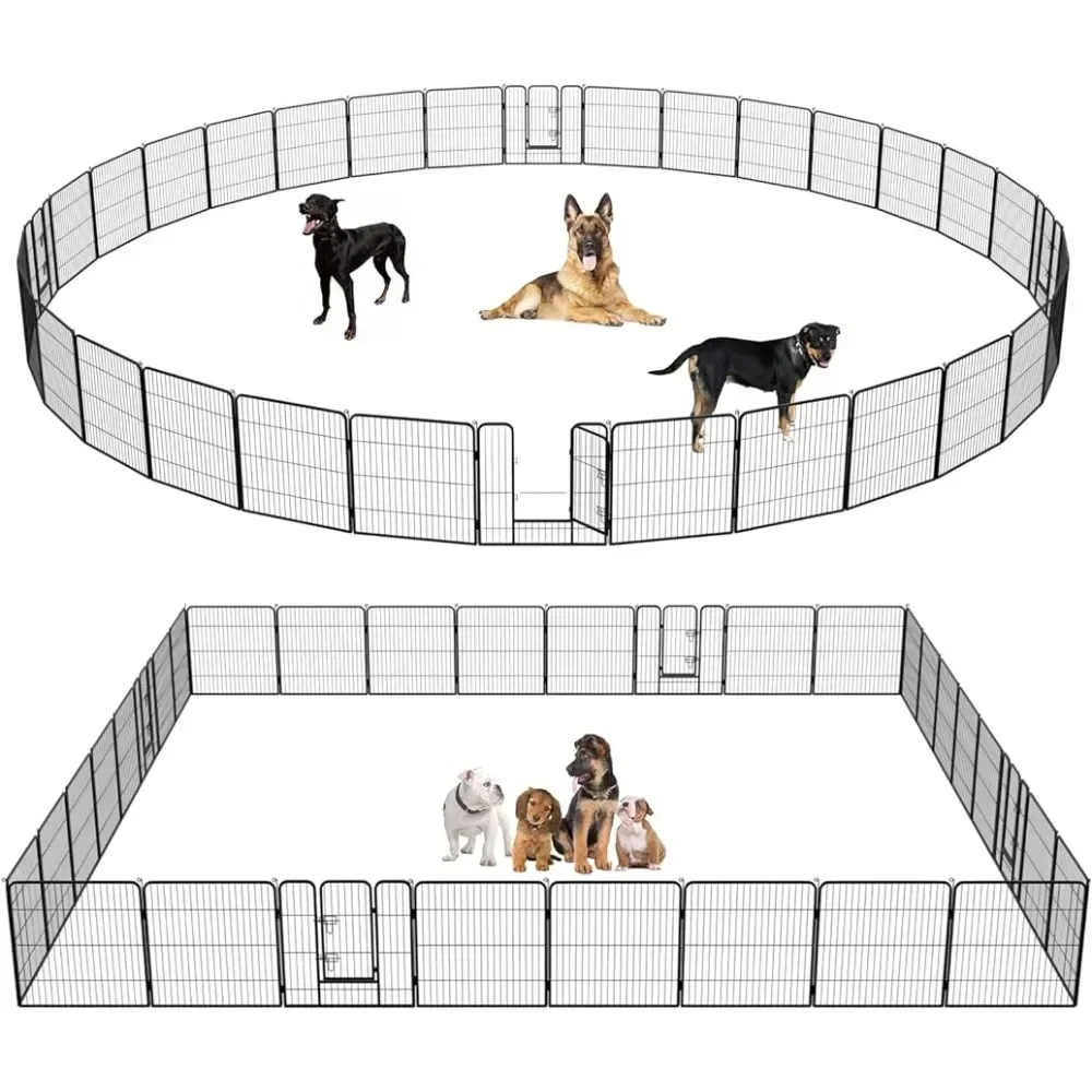 Dog Playpen, Dog Pen, Dog Kennel, 32 Panels 32 Inch Hight Indoor Outdoor Folding Metal Portable Puppy Exercise Pen Heavy Duty