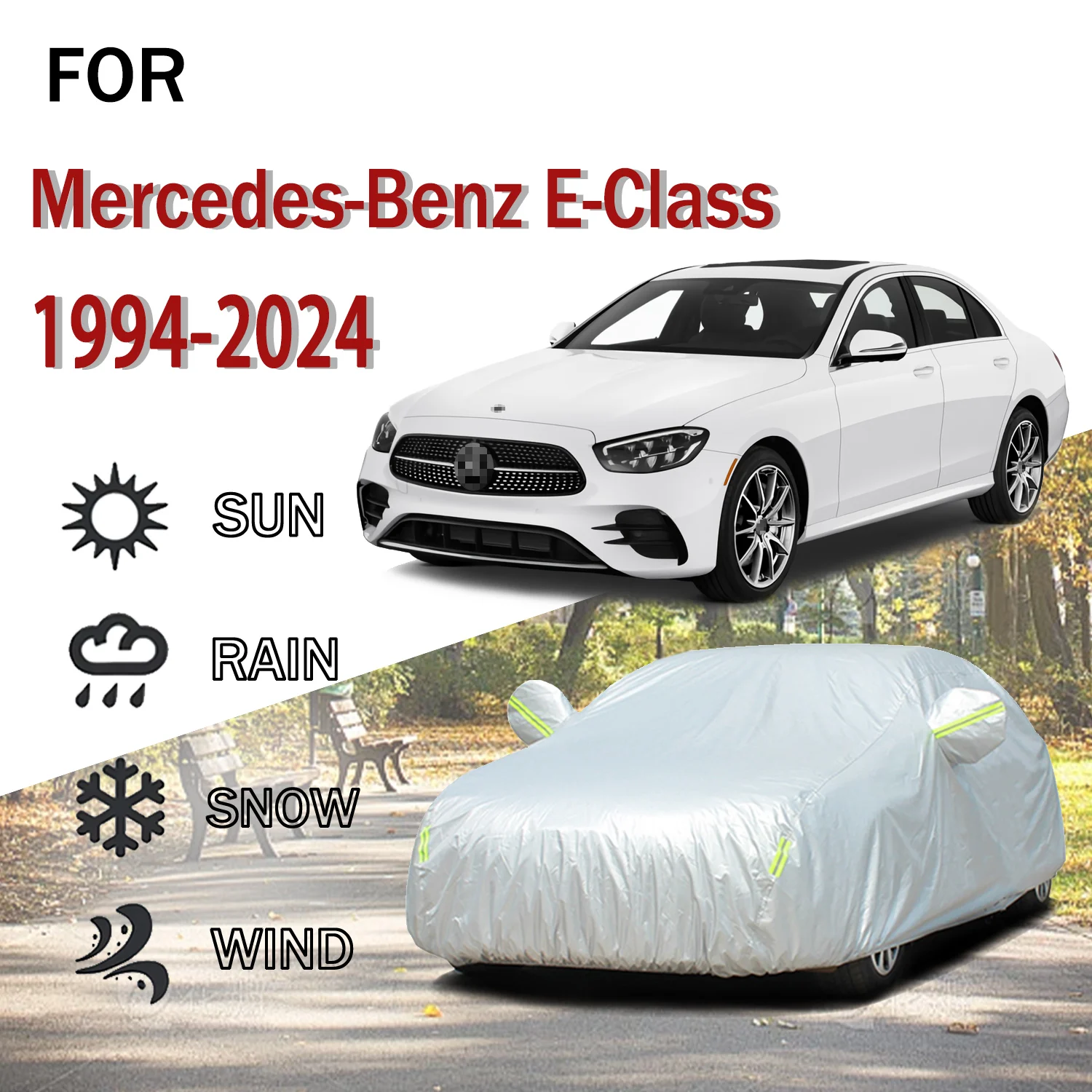 For Mercedes-Benz E-Class 1994-2024 Outdoor Protection Full Car Covers Snow Cover Sunshade Dustproof 190t Car Cover