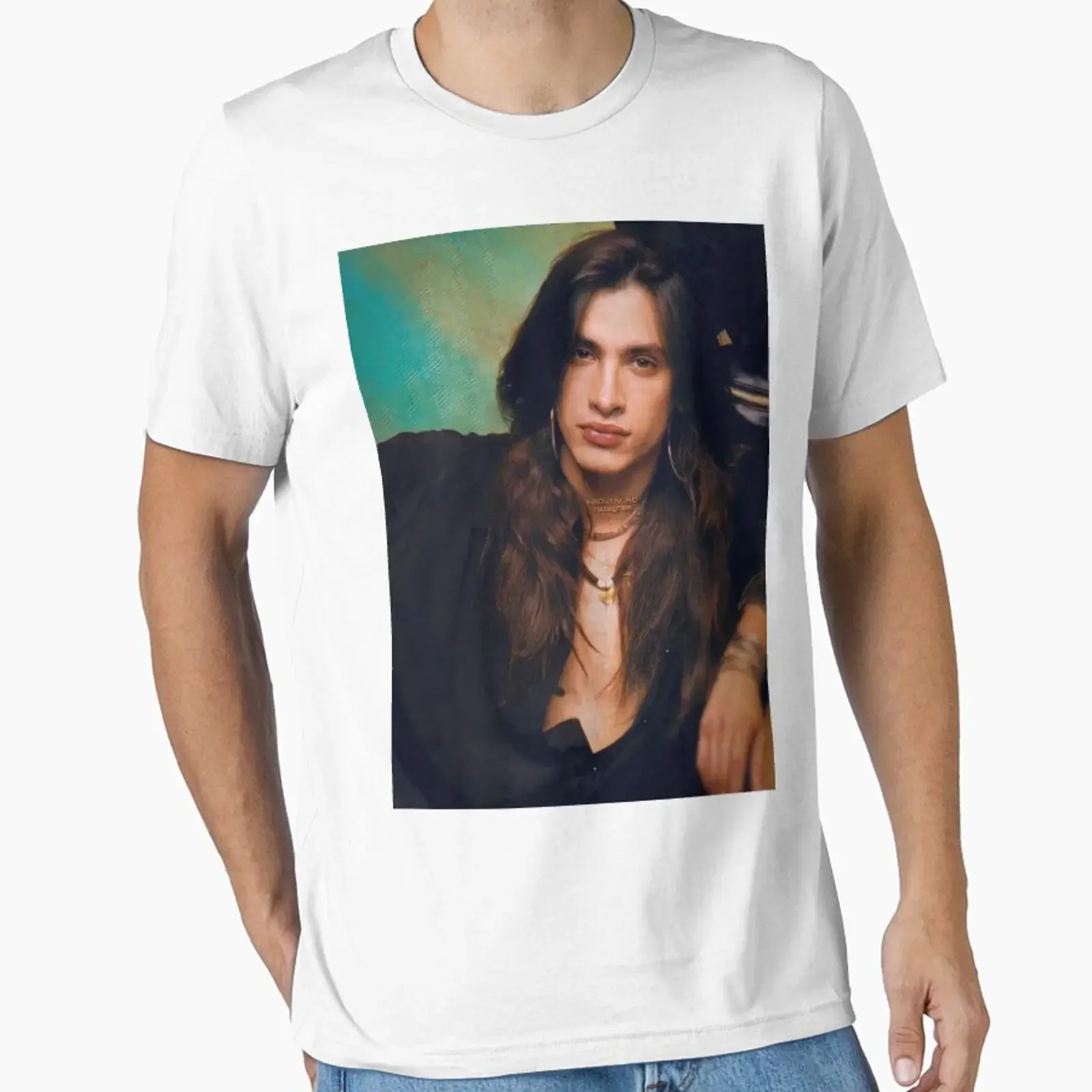 nuno bettencourt with long hair designed and sold by mondy4 vintage Washed Breathable Casual homme Stylish Soft Comfortable