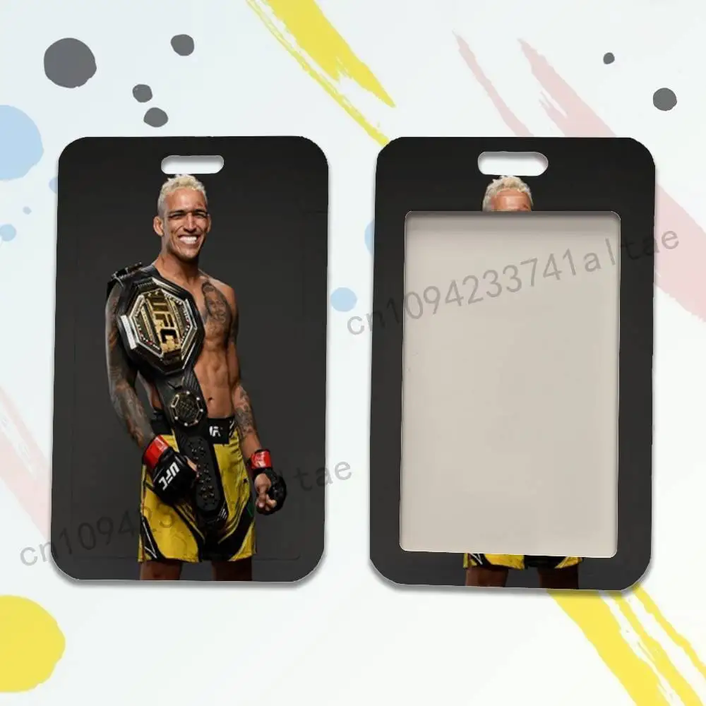 C-Charles U-Ufc Oliveira Card Holder Durable With Carabiner Name Tag Vertical ID Badge Holders Credentials Protection view 4
