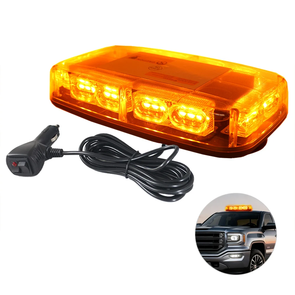 

Magnetic Mount Strobe Light for Vehicle Roof, Multi-Mode Flash, 12V/24V Universal Plug, Emergency Warning Light for Work Truck