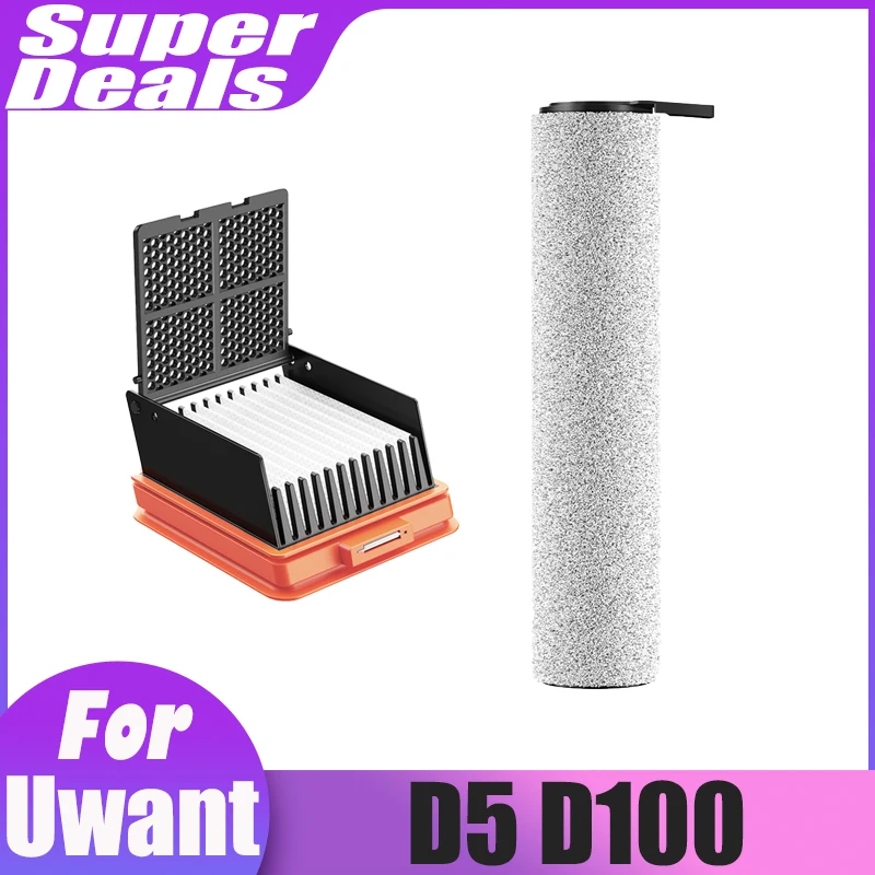 

For Uwant D100 D5 Roller Brush Hepa Filter Kit Vacuum Cleaner Accessories Replacement Main Brush Filter Spare Parts