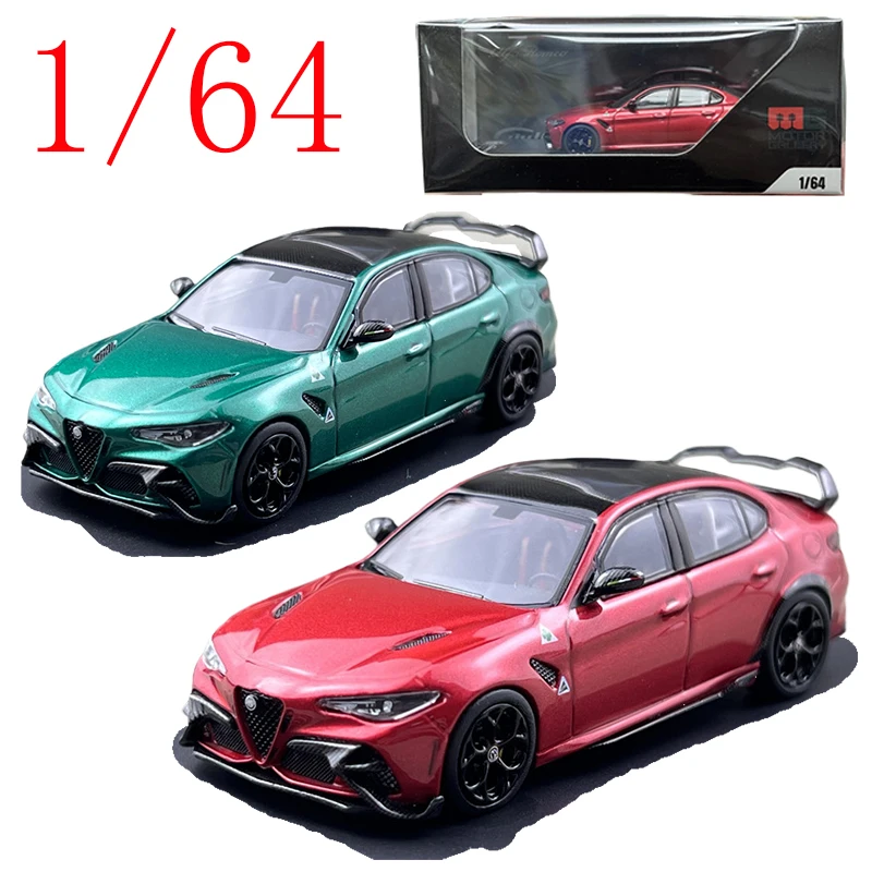 모터 갤러리 다이캐스트 1/64 스케일 알파 로메오 GTAM 쿠페 자동차 모델 합금 알파 로메오 GTAM 장난감 자동차 모델 수집용 장식품