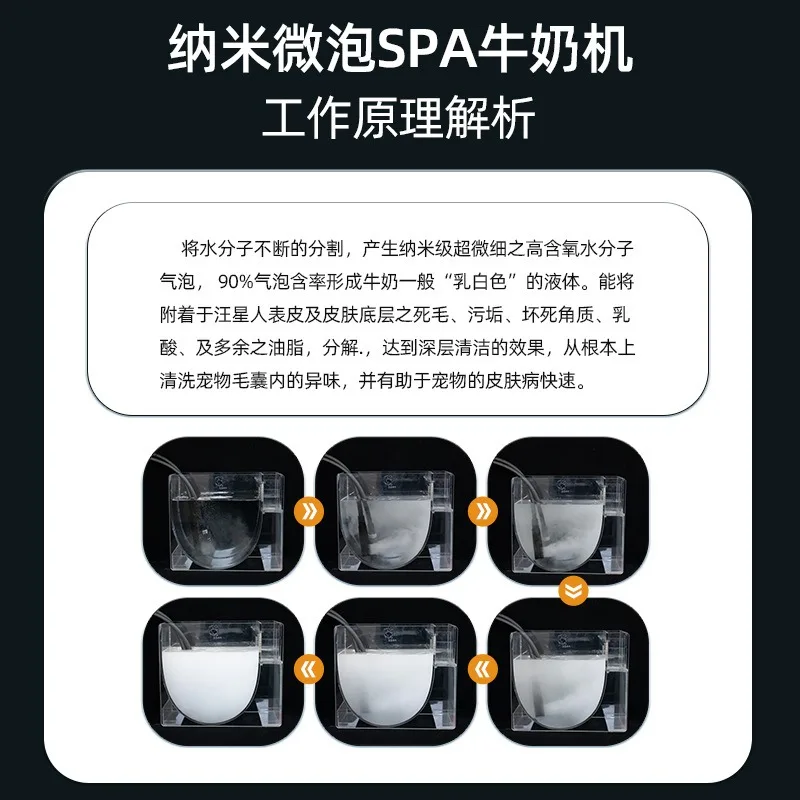 Micro and nano milk bath machine, deep cleaning pet store cat and dog universal bath machine, pet spa milk bath machine