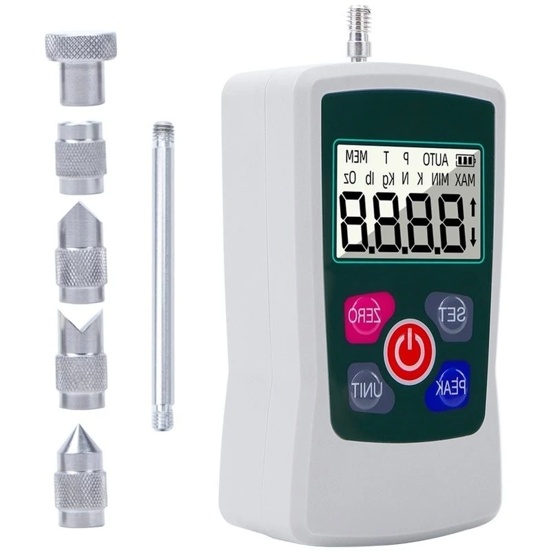 AT51-Measuring Instrument 100N Digital Force Gauge Portable Dynamometer 4 Unit Display Oz Lb N KG Ensile Pull Push Test Machine
