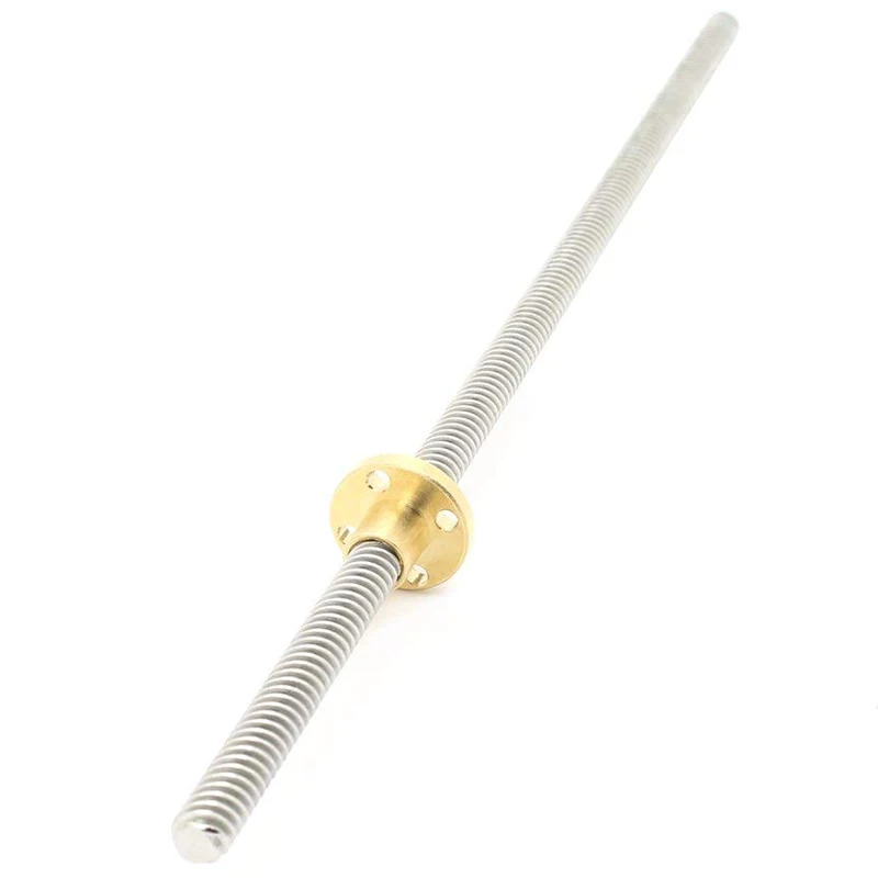 2Pcs 400mm 8mm T8 Threaded Rod Lead Screw with T8 Nut for 3D Printer Machine Z Axis (400mm)