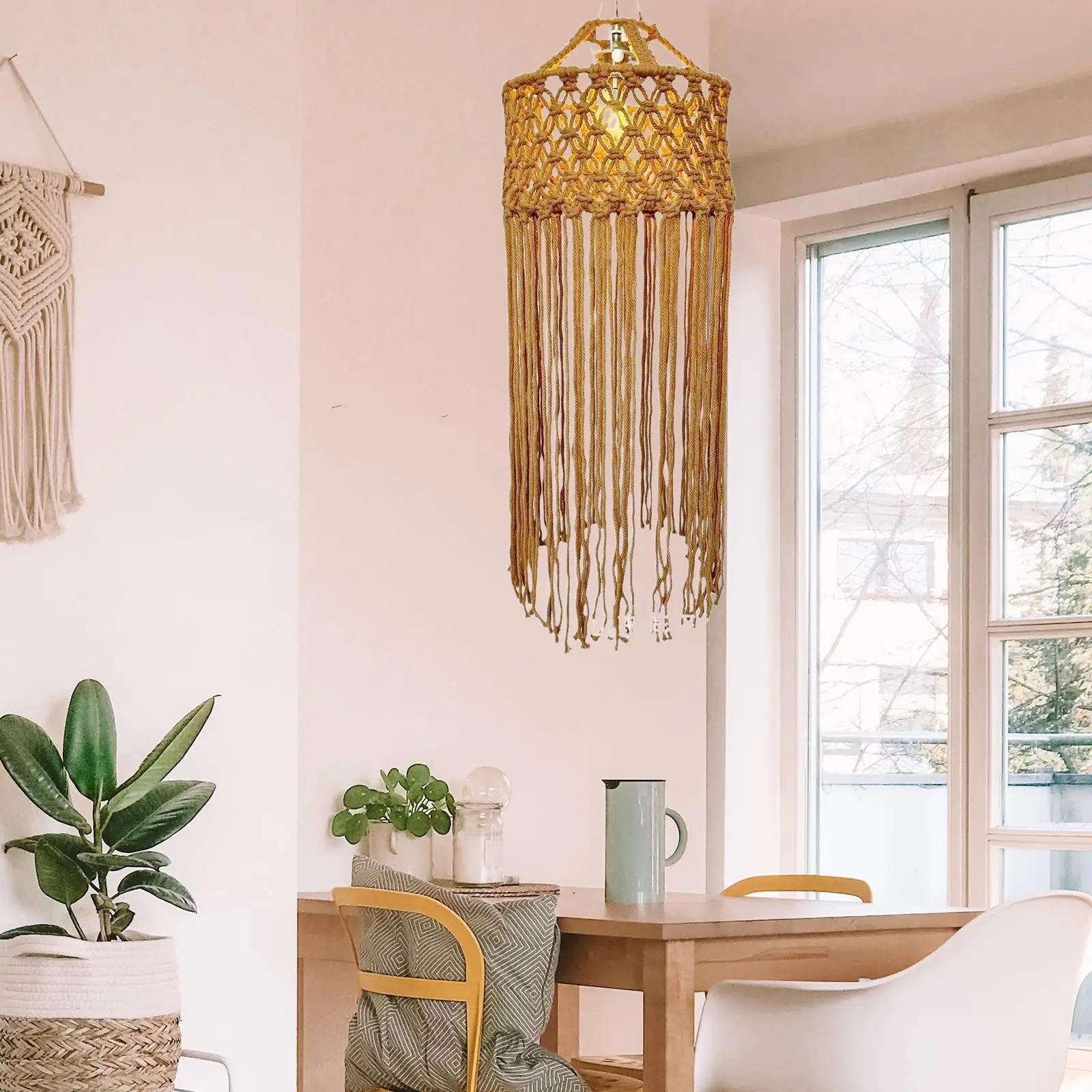 

Boho Hanging Pendant Light Cover, Pendant Ceiling Light Cover Replacement for Bedroom Living Room Nursery Decor
