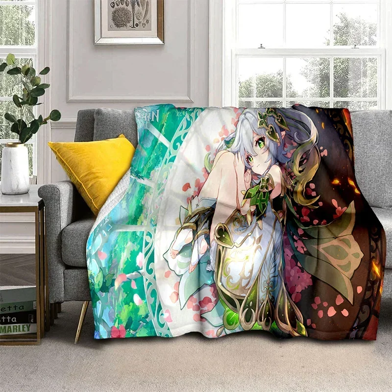 2026 New Genshin Impact Gamer Cartoon Blanket,Soft Throw Blanket For Home Bedroom Bed Sofa Picnic Travel Office Cover Blanket Ki
