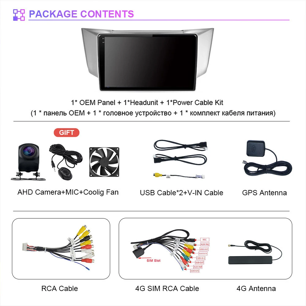 Android 16 wifi+4G Carplay AUTO Car Radio For Lexus RX300 RX330 RX350 RX400H 2003 -2009 Navigation GPS Player Stereo Multimedia