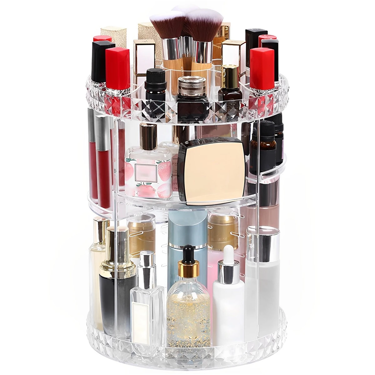 Cosmetic Makeup Storage Rack 360 Rotating European Style Makeup Organizer mul-Layers Desktop Storage Shelf Makeup Organizer