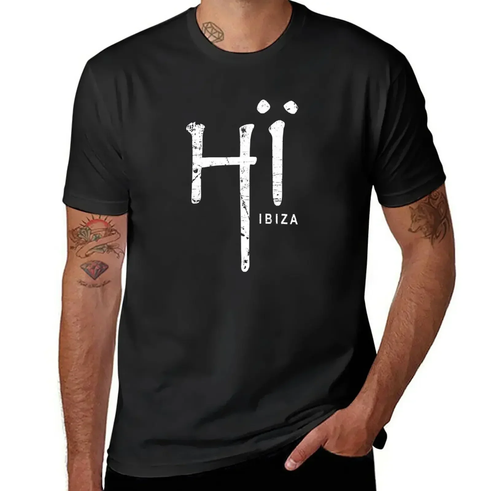 H? Ibiza special worn white t-shirt design T-Shirt sublime oversized mens funny new in tops & tees vintage Informal Outfits