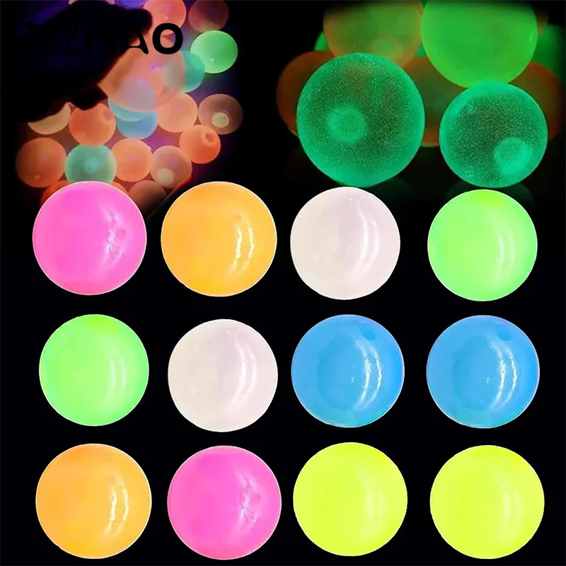 Glow-in-the-Dark Sticky Ceiling Balls 5/10Pcs Sticky Glows Balls Fidget Toys Stress Relief Sensory Toys Wall & Ceiling Decor