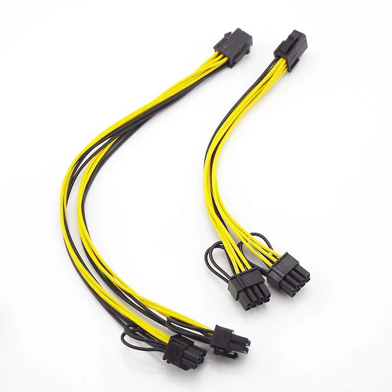 

NEW PCI-E 6-pin To Dual 6+2-pin (6-pin/8-pin) Power Splitter Cable Graphics Card PCIE PCI Express 6Pin To Dual 8Pin Power Cable