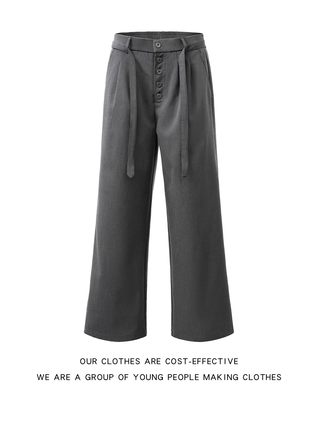 

American Style Straight Leg Casual Pants Men Women Spring Autumn Trendy Brand Couple Style Button Design Versatile Long Trousers