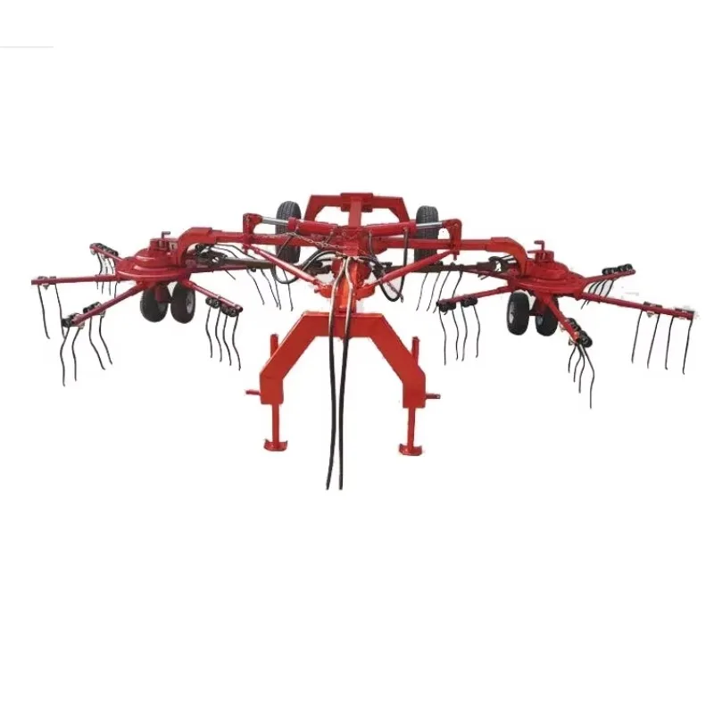 Hot Sale New Agricultural Tractor Pulled Rotary Power Rake Forage Grass Spring Tooth Rake Machine