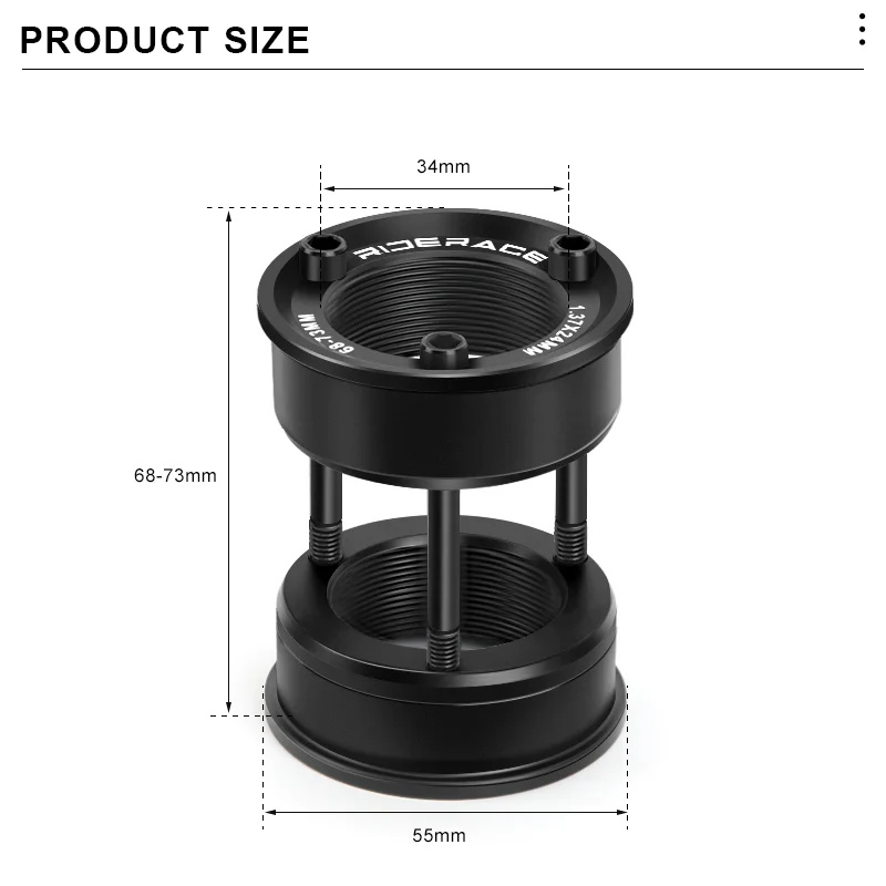 RIDERACE Bicycle Bottom Bracket Conversion Kit American to Euro 24MM BB BB68/73 Adaptor For BMX Bike Crankset Part Black