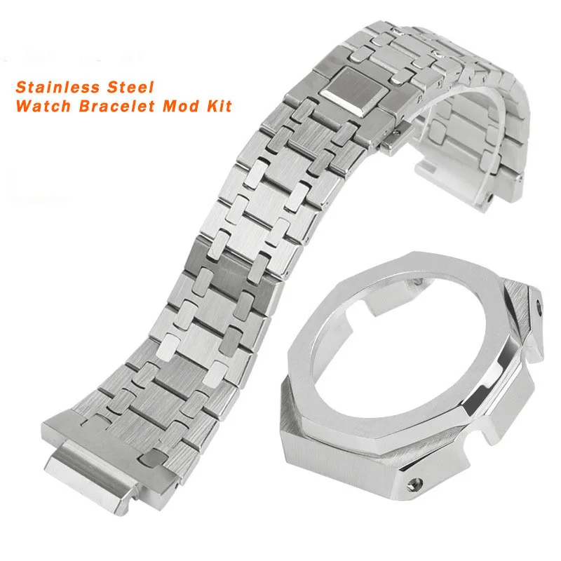 Mod Kit For Casioak GA2100 GA2110 Modified Metal Bezel With Screw Stainless Steel Correa Band Upgrade Watch GEN3 Accessories