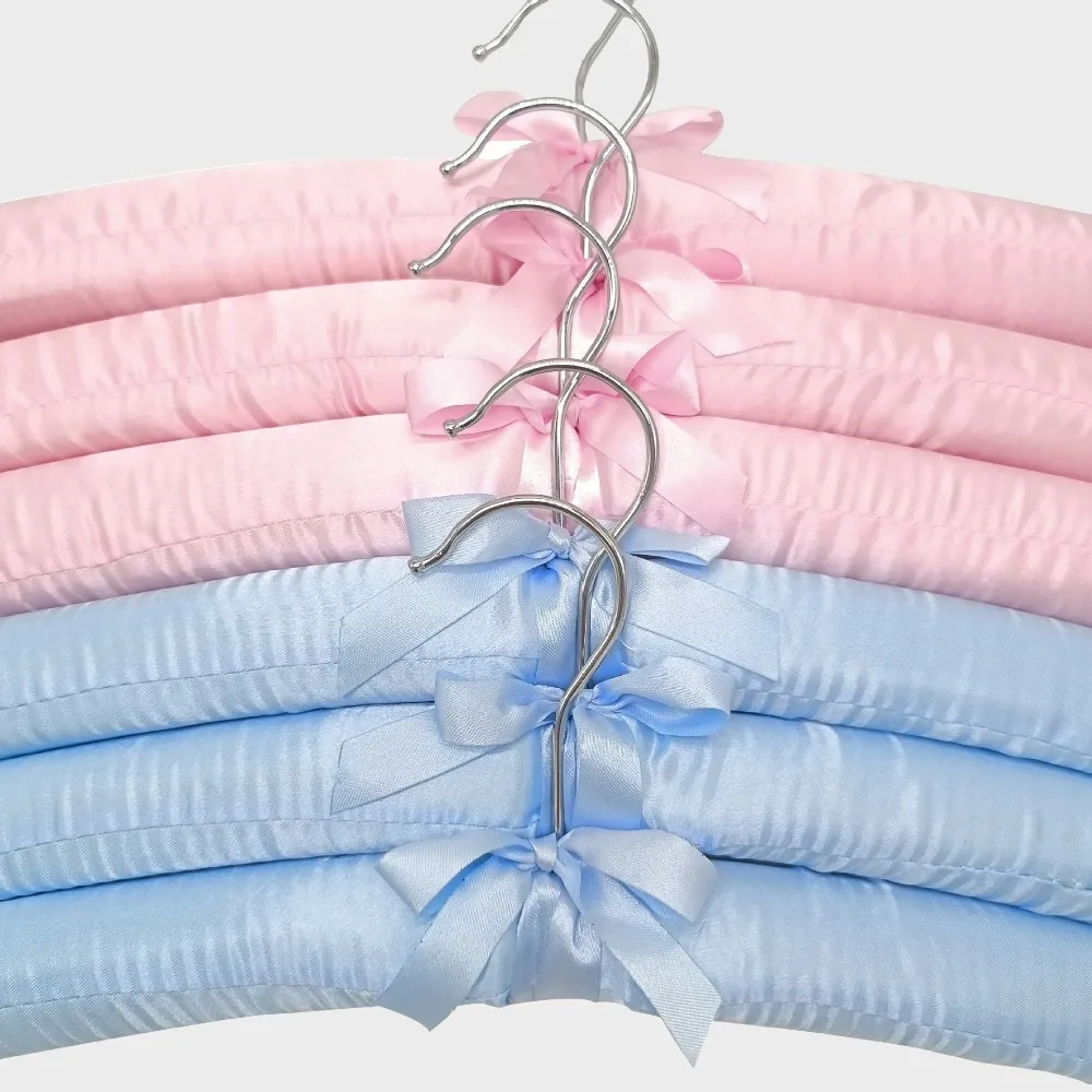 5PCS Coat Satin Padded Clothes Silk Wrapped Display Hanger Sponge Hangers Clothes Hanger