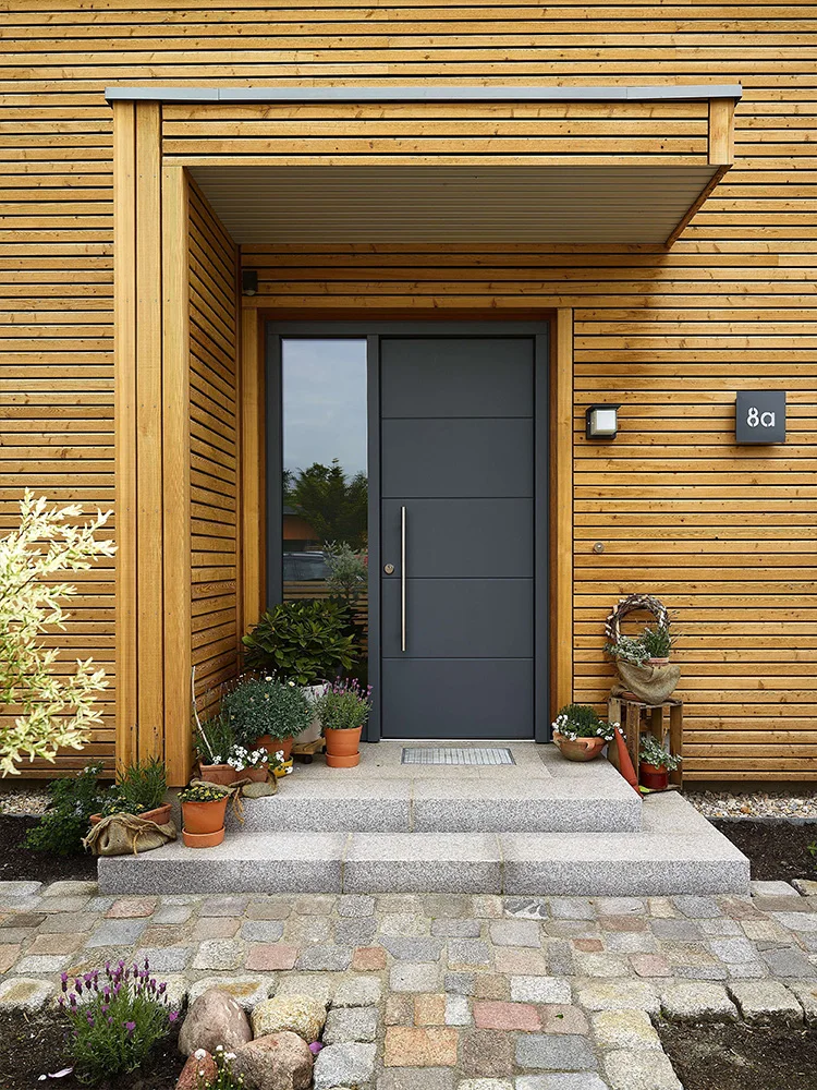 Entrance Door With Sidelight Front Entry Security Main Swing Exterior Pivot Doors Aluminum Alloy Door Home Decor Custom