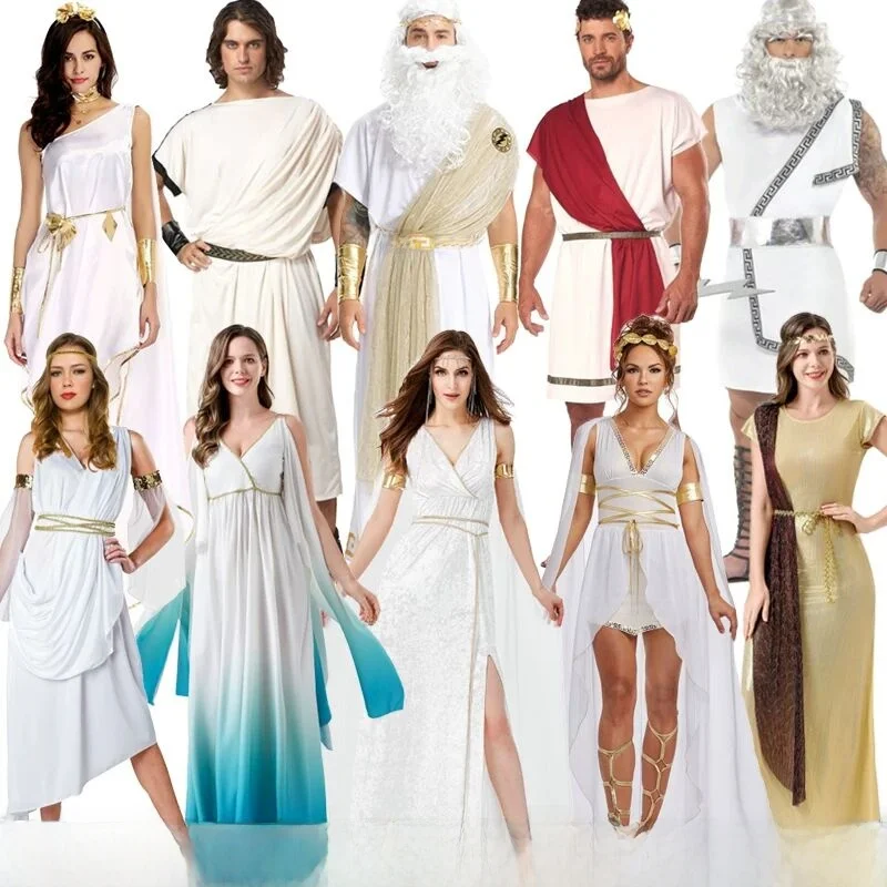 

Halloween Goddess Athena Costume Ancient Mythology Theme 2024 Autumn New Style Elegant Athena Goddess Women's Clothing