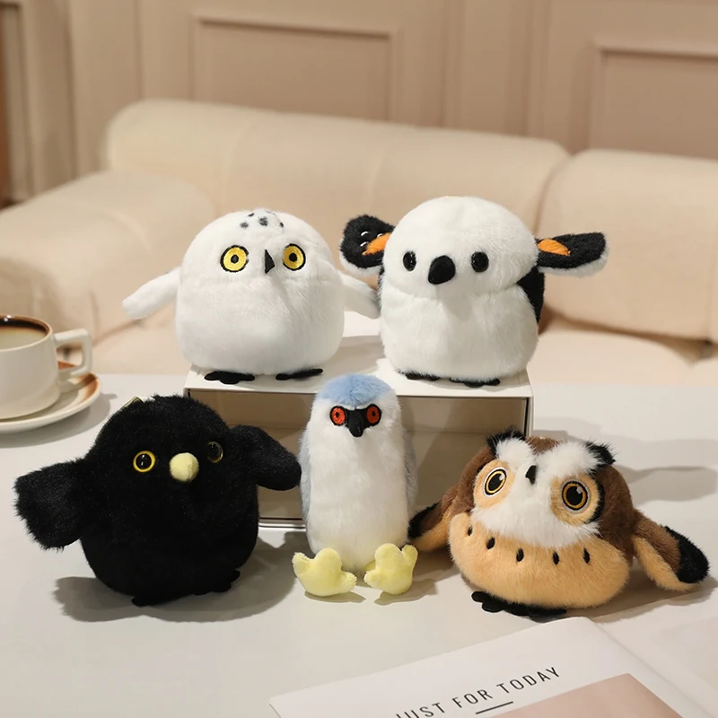 Cute Fluffy Owl Plush Toy Realistic Bird Stuffed Animal Doll Soft Owl Plushie Home Decor Kids Birthday Gift