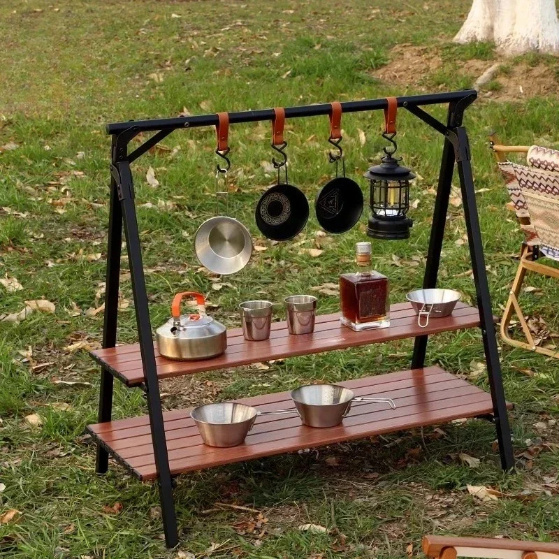 Outdoor Shelf Camping Equipment Triangle Hanger Camping Aluminum Alloy Folding Shelf