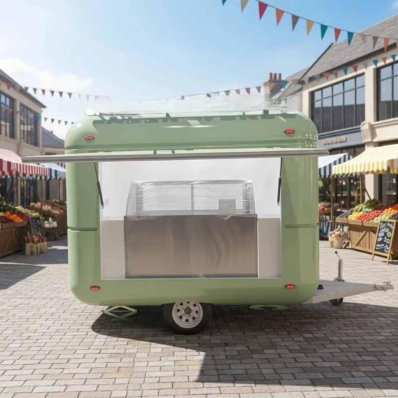 Customized Multi-functional Mobile Dining Trailer Frame Stainless Steel 1 Year Warranty Rust Resistant Hotdog Snack Food Truck