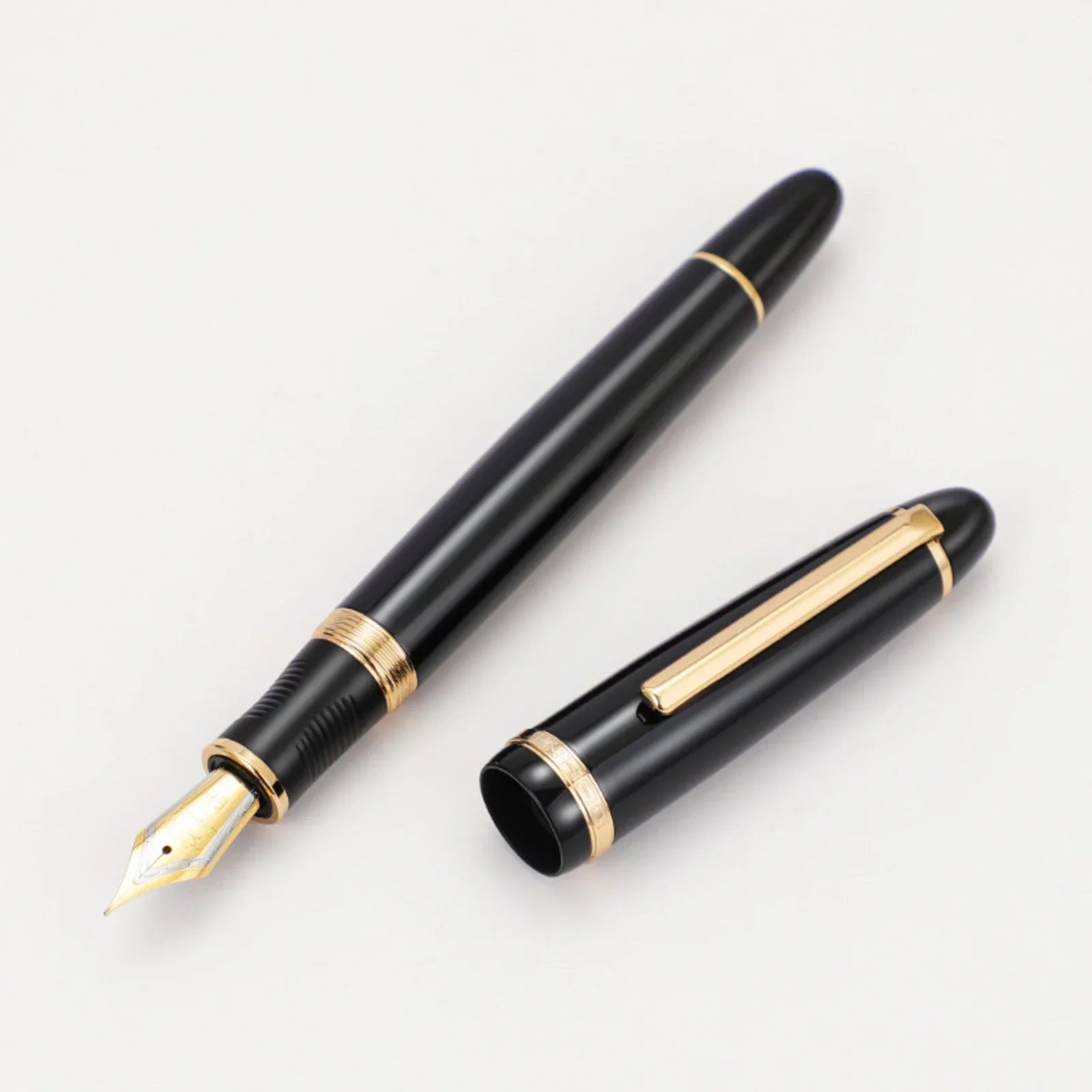 Jinhao-pluma estilográfica de Metal, suministros de oficina y escuela, bolígrafos de tinta, papelería de regalo, negro, dorado, EF F, iridio, X850