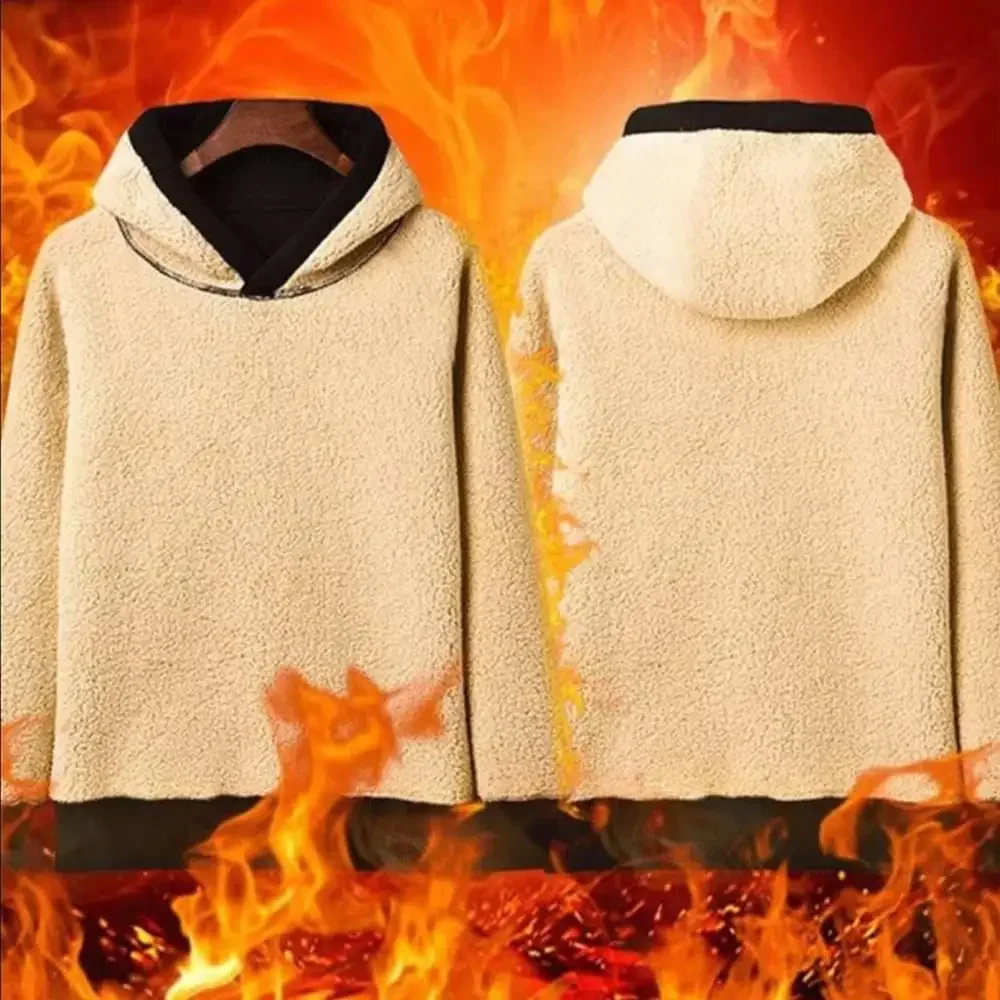 Winter Jackets Men\'s Warm Hoodies Women Loose Fleece Zipper Hoodie Thicken Windproof Sportswear Coat Thermal Casual Sweatshirts