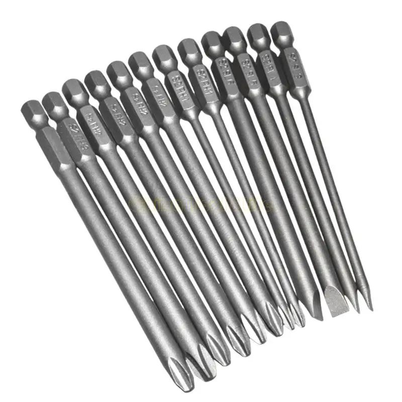 57QF合金スチール100mm長いドライバービット12セット12枚