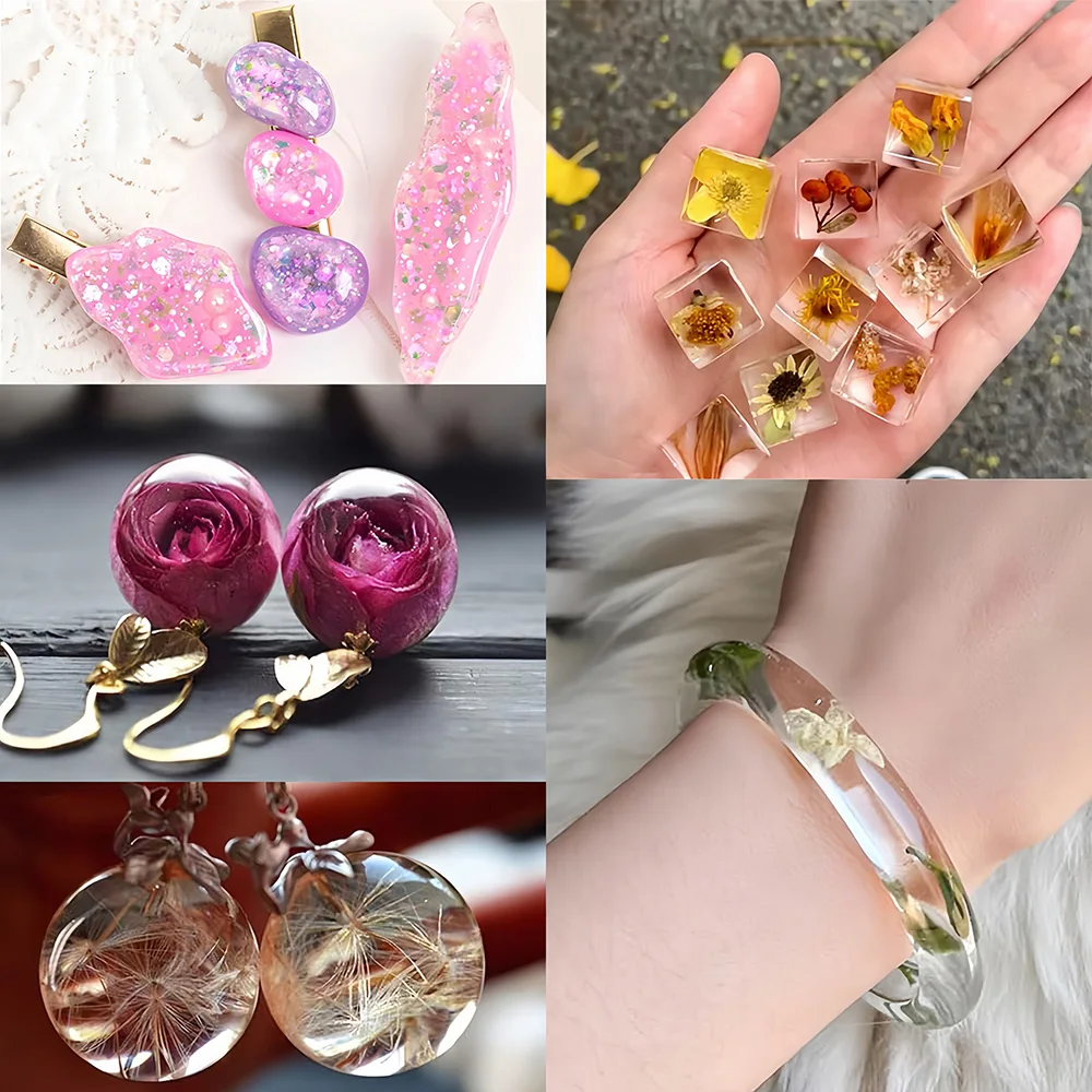 УФ-смола с УФ-светом - 200 г твердого типа кристально чистая модернизированная ультрафиолетовая быстроотверждаемая комплект для изготовления ювелирных изделий