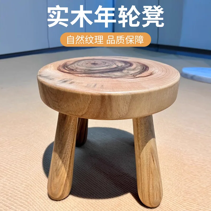 Camphor Wood Round Stool Natural Wood Ring Creative Minimalist Bench For Adults Kids Homestay Home Decor Seat