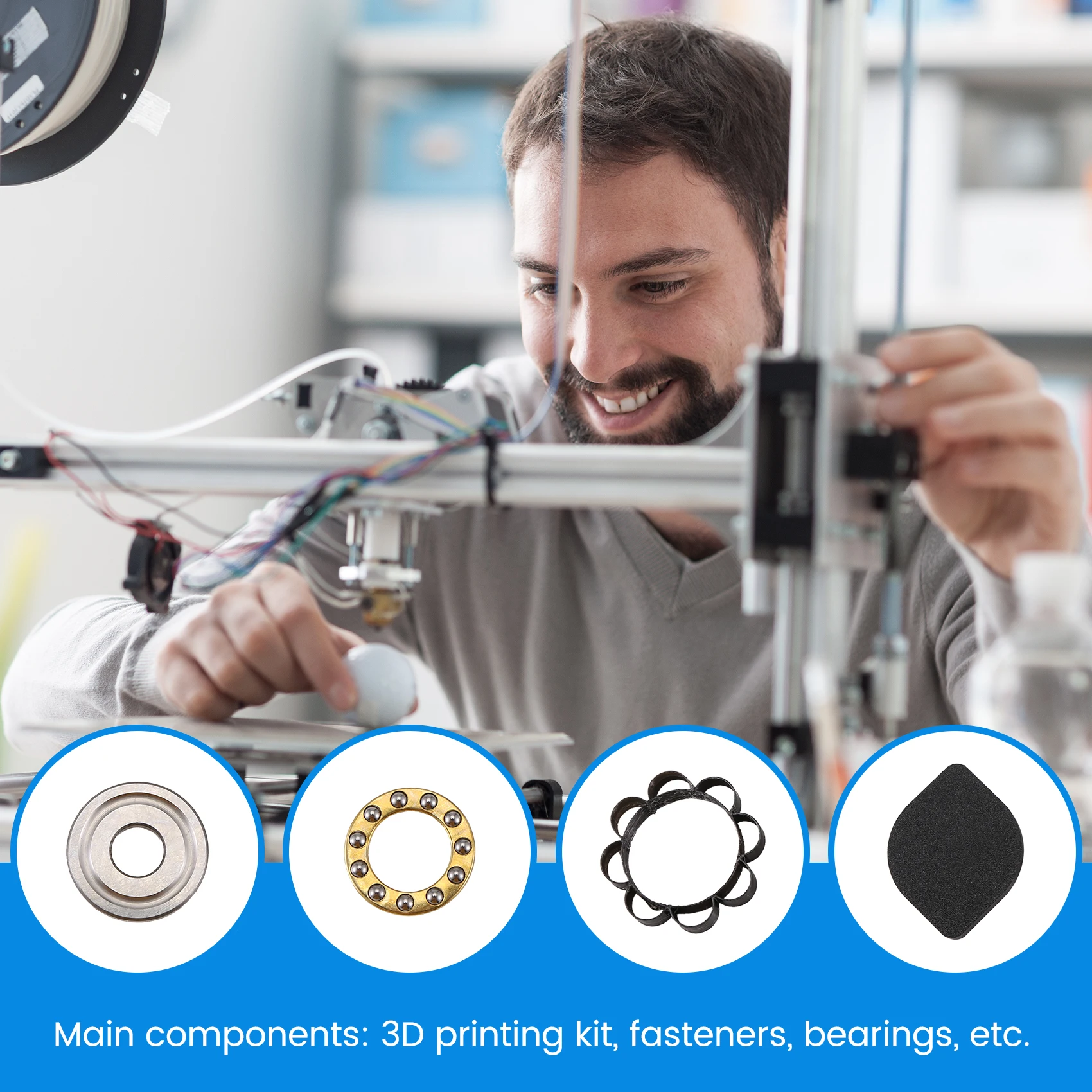 doyou For Voron 2.4 Bambu X1/P1 Omnidirectional Self-Aligning Anti-Vibration Foot Strong Shock Absorption 3D Printer Foot Pad