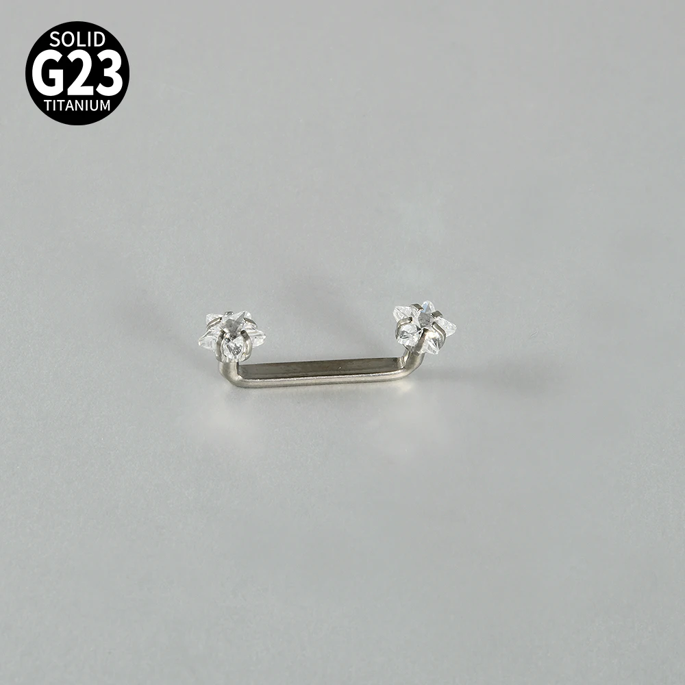 Titanium Microdermal Surface Piercing Barbells with CZ Crystal