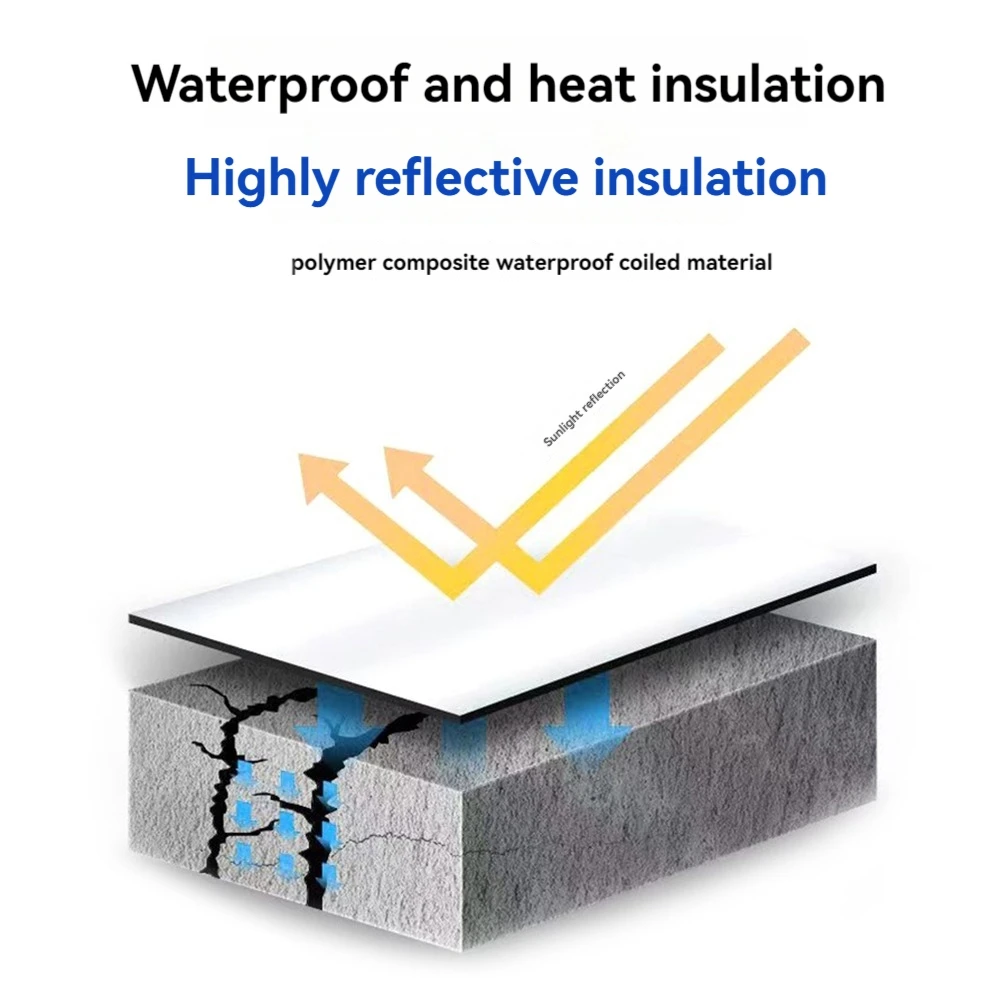 Limited Stock-FF 1 Roll 10Mx20cm Waterproof Heat Insulation Tape Roof Leakproof Repair Tool Wall Crack Resistance Self-Adhesive