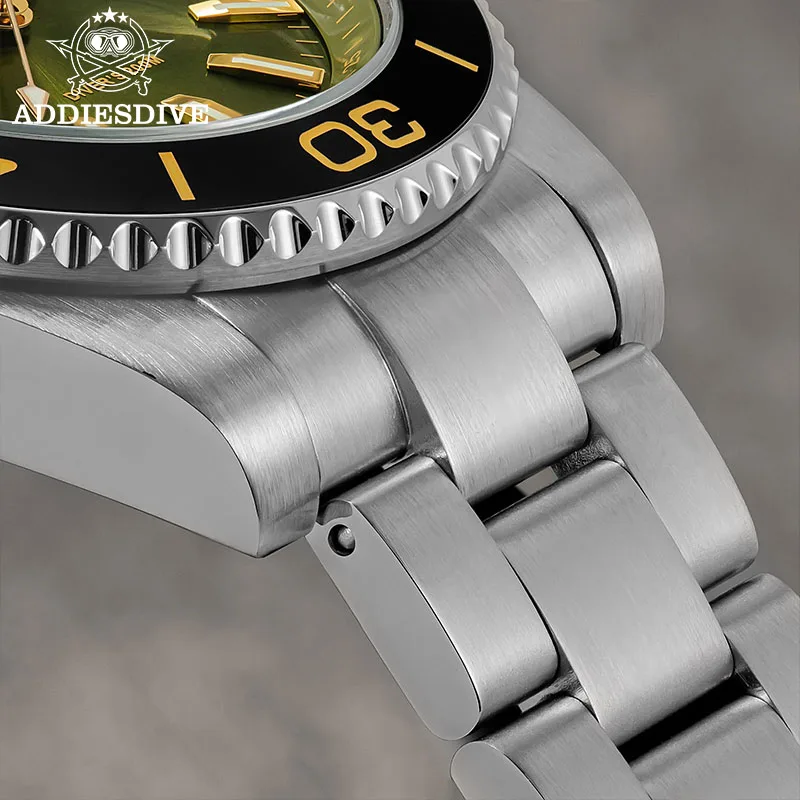 Addiesdive جديد ساعة رجالية الغوص 41 مللي متر العلامة التجارية الأعلى كوارتز ساعة اليد 200 متر مقاوم للماء سوبر مضيئة فاخرة السيراميك الحافة AR المغلفة