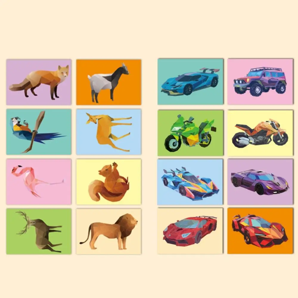 Papel 3d geométrico adesivo livros brinquedos educativos artesanal diy colar material kit carro dos desenhos animados animais adesivo livro presente de aniversário