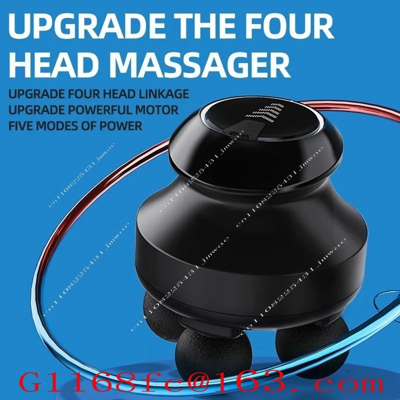 Cross-border Professional Grade Brushless Four-head Fascia, Powerful Automatic Massager, Muscle Deep Electric Massager