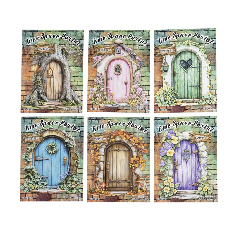 

6 упаковок/лот, серия «Космический портал», милая ретро декоративная бумажная наклейка