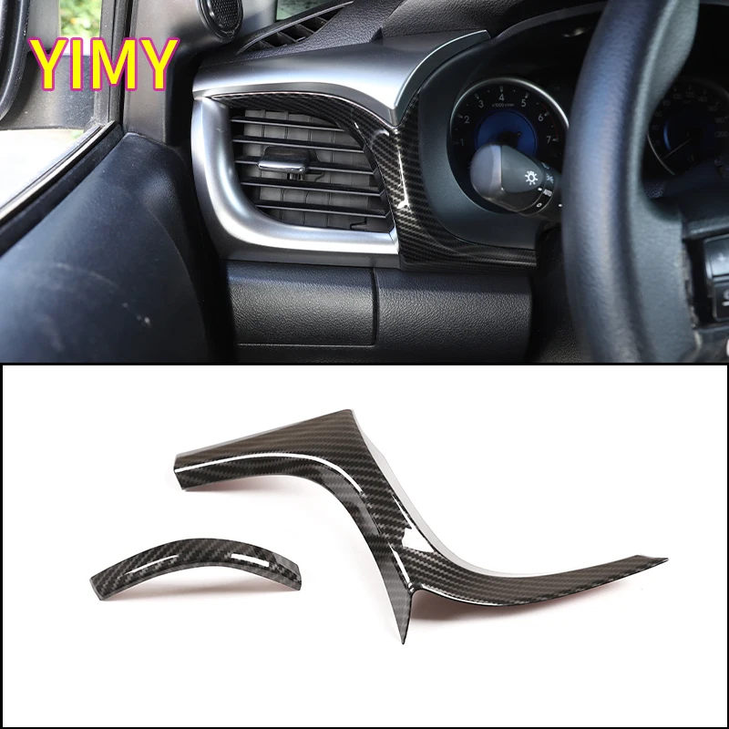 

2x ABS plastic carbon fiber Car central control side air outlet trim Suitable for Toyota Hilux 2015-2024 LHD Accessories